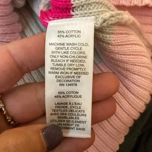 Vineyard Vines Sweater Pink Stripe Heather Gray Boatneck Women’s Small MSRP $90 - Picture 9 of 11